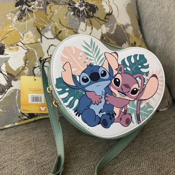 DISNEY Brand Stitch Heart-Shaped Crossbody by BIOWORLD New With Tags - Picture 10 of 13